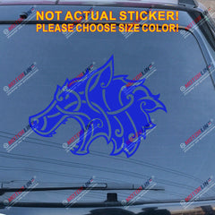 Viking Wolf Head Celtic Decal Sticker Norse Car Vinyl pick size color no bkgrd