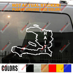 Haiti Haitian Map outline Decal Sticker Car Vinyl pick size color no bkgrd