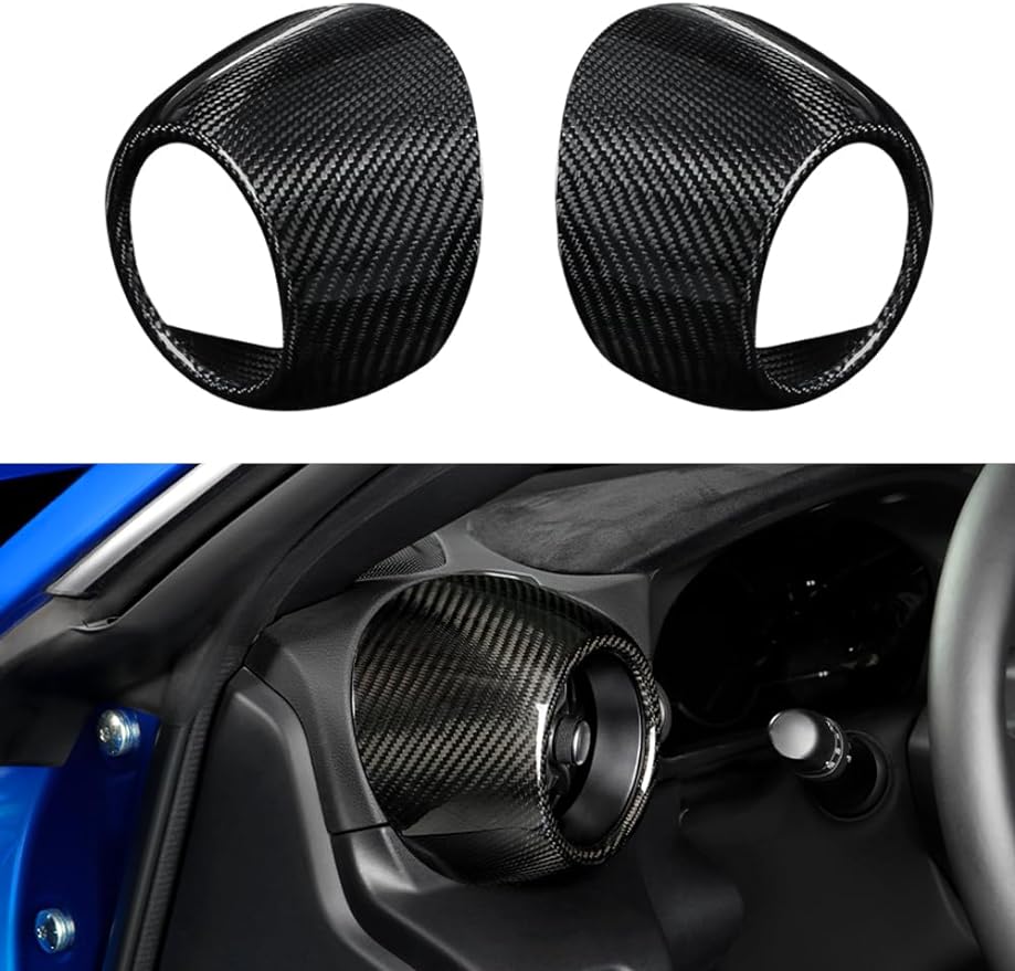 JSWAN 2Pcs Dry Carbon Fiber Air Outlet Cover Trim Fit for Subaru BRZ Scion FRS Toyota FT86 Front Side Air Conditioning Vent Outlet Cover Dashboard Decoration Sticker