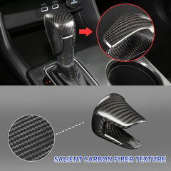 JSWAN Real Carbon Fiber Gear Shift Knob Cover Fit for 10th / 11th Gen Civic (2018-2024) Shifter Trim Cap Protector Automatic Transmission CVT Boots Change Lever Decoration (Matte Black)