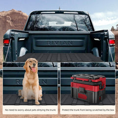 Tesplus Rivian R1T Truck Bed Mat Liner Foldable Accessories,Durable Heavy-Duty All-Weather Protection for Your Rivian R1T Truck Compatible with Rivian R1T 2022 2023 Accessories