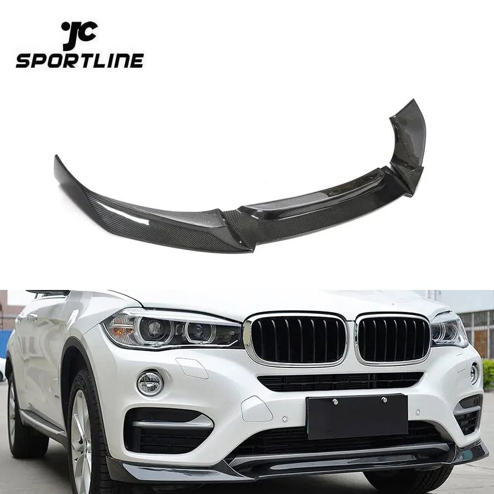 F16 X16 Carbon Auto Front Bumper Lip Spoiler for BMW X6 F16 sDrive35i Sport Utility 4-Door 15-16(Fits:X6 F16)