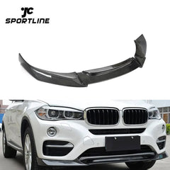 F16 X16 Carbon Auto Front Bumper Lip Spoiler for BMW X6 F16 sDrive35i Sport Utility 4-Door 15-16(Fits:X6 F16)