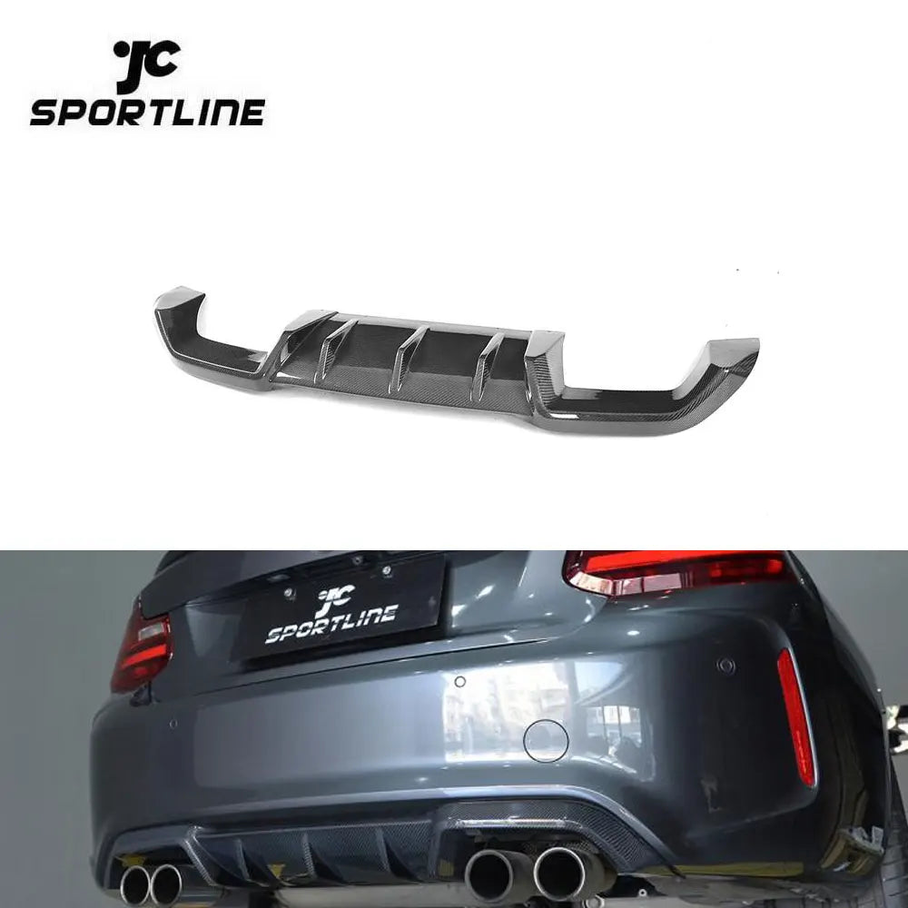 Carbon Fiber F87 Rear Bumper Diffuser Lip Splitter for BMW F87 M2 M2C Competition 2019 - 2021