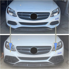 Carbon Fiber Front Mesh Grill Vents for Mercedes Benz C Class W205 Base Sedan 2015-2018 Factory Outlet Fog Lamp Intake