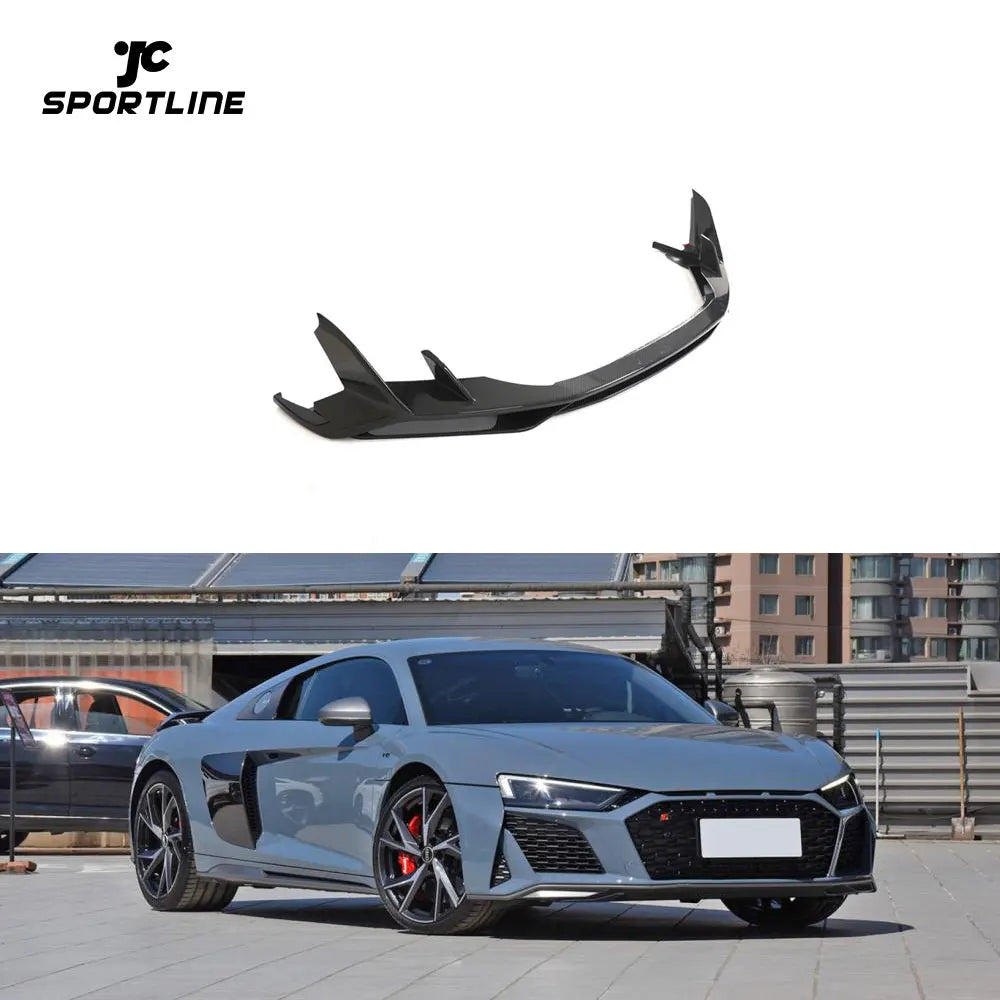 R8 Prepreg Dry Carbon Fiber Front Bumper Lip Splitters for Audi R8 V10 2023