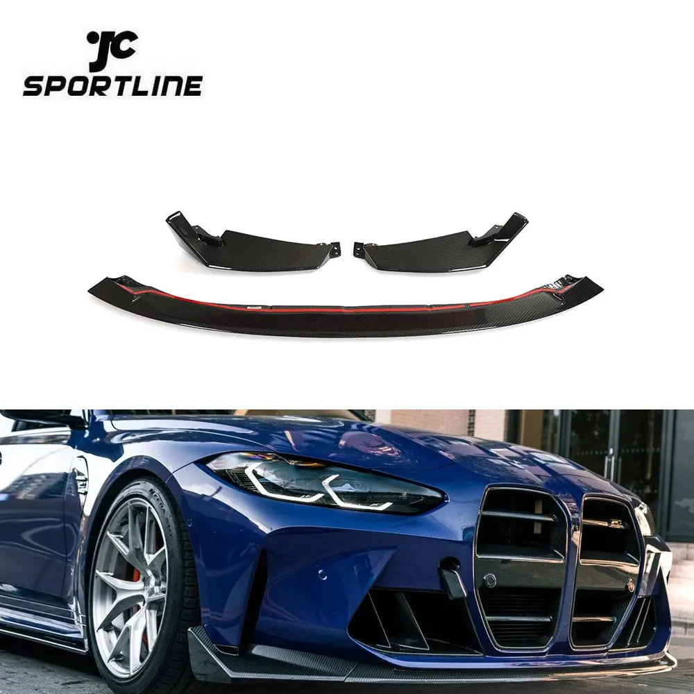 Dry Carbon Fiber M3 G80 CSL Car Front Splitter Lip for BMW G83 G82 M4 2021-2023 3PCS/SET