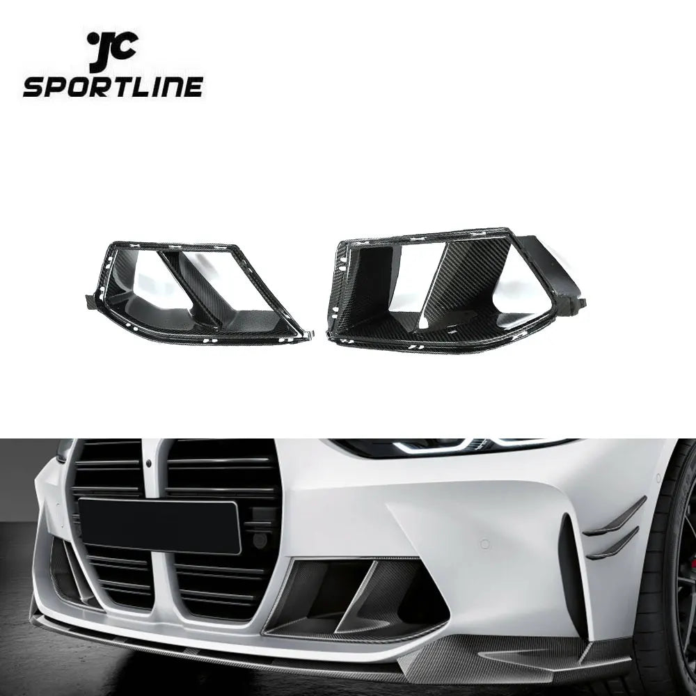 Carbon Fiber G80 M3 Front Fog Light Grill Air Vent Cover Trim for BMW G82 G83 M4