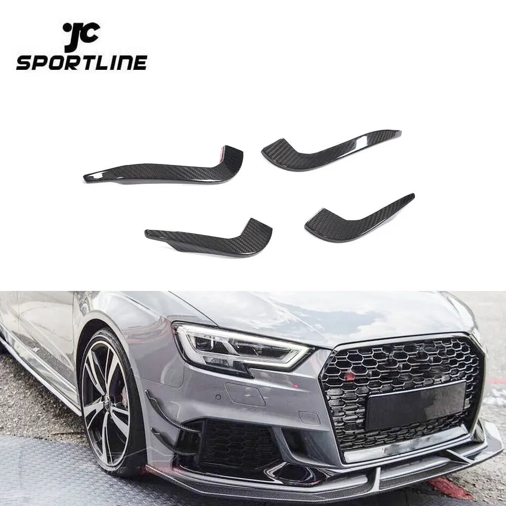 Cosmetic Parts Carbon Fiber RS3 Front Bumper Trims for Audi RS3 8V Sedan 2017-2019