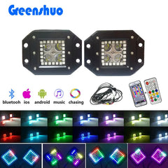 RGB Halo Cubes Led Fog Lights Square Spot Pods Chasing Work Light for Suv Utv Jeep