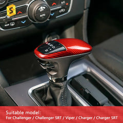 ES Real Carbon Fiber Car Interior Accessories Auto Gear Nob Shift Knob Cover For Dodge Charger