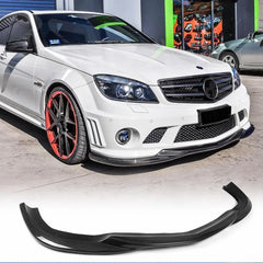 Carbon Fiber Front Lip Splitter for Mercedes Benz W204 C63 AMG 2008 - 2011 Front Bumper Chin Spoiler