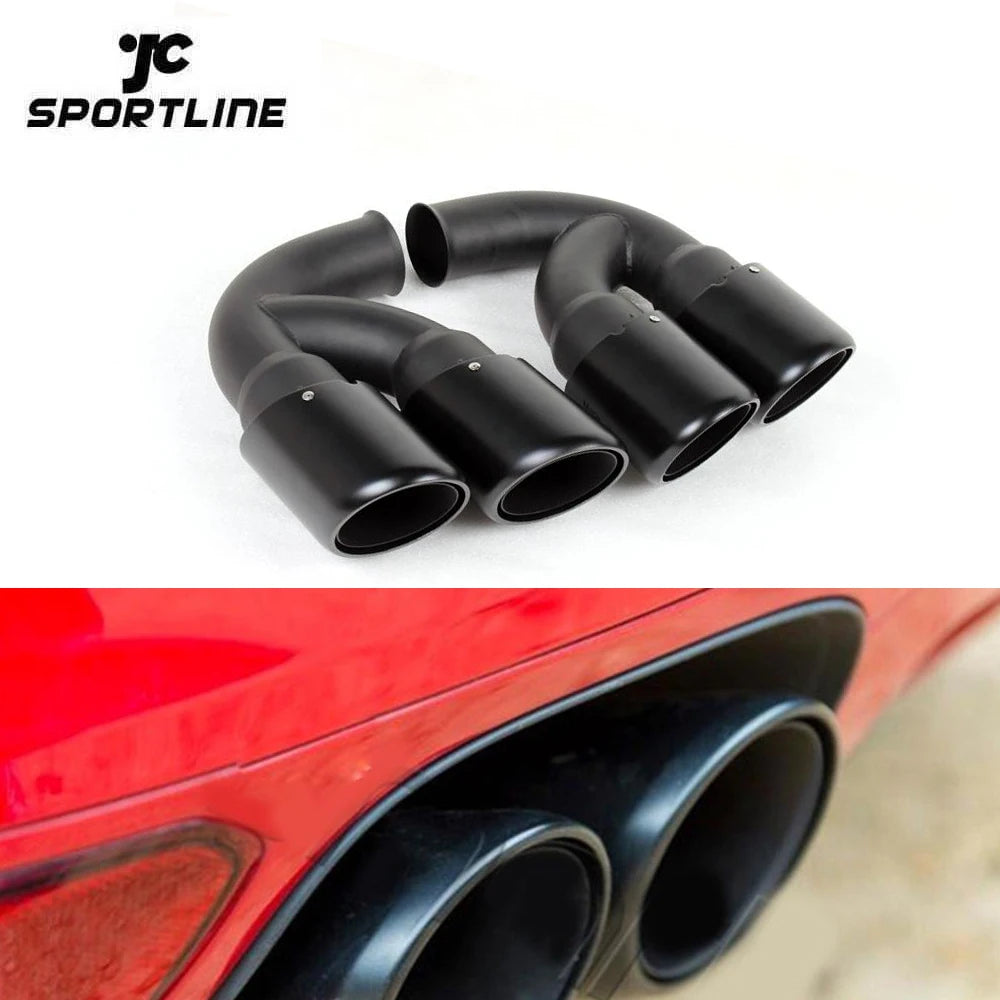 304 Steel Oval V8 Car Muffler Pipes for Porsche Cayenne 958 Turbo GTS Sport 11-14