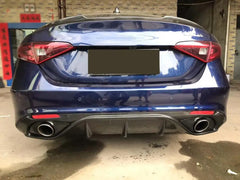 Carbon Fiber Rear Diffuser for Alfa Romeo Giulia 2017 2018 2019 2020 Lower Rear Bumper Diffuser Lip Spoiler