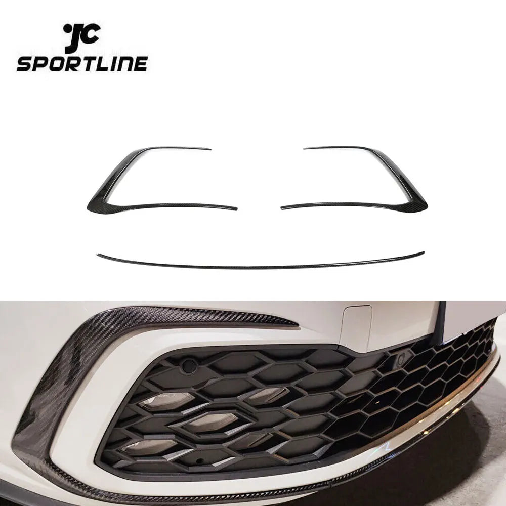 Dry Carbon Fiber MK8 Front Bumper Trims for Volkswagen Golf MK8 GTI 2021-2022