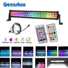 120w 4x4 Accessories 20inch Led Light Bar Offroad Truck RGB Chasing Light Bar 12v Bluetooth Control