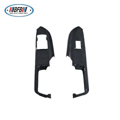 2 Pcs Real Carbon Front Door Control Handle Panel Cover Trim For Ford Mustang 2015+