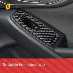 Shasha Carbon Car Interior Accessories Trim Carbon Fiber  For Subaru WRX 2022 Window Control Lift Switch Panel Frame Trim Cover