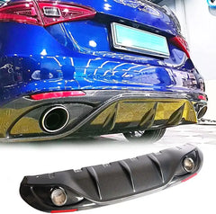 Carbon Fiber Rear Diffuser for Alfa Romeo Giulia 2017 2018 2019 2020 Lower Rear Bumper Diffuser Lip Spoiler