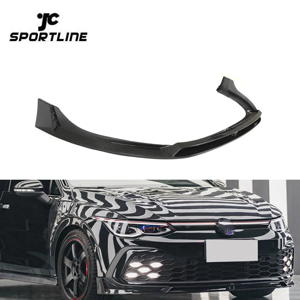 Golf 8 MK8 Auto Carbon Front Bumper Lip Spoiler for Volkswagen Golf VIII MK8 GTI 2021-2022