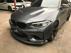 Carbon Fiber Front Bumper Lip Spoiler for BMW F87 M2 Base Coupe 2-Door 2016-2018