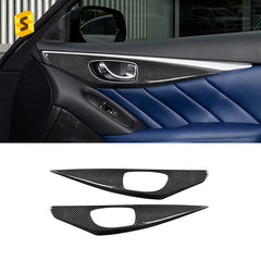 ES N-YFND-339 Car Interior Accessories Carbon Fiber Rear Side Door Trim Panel FOR Infiniti Q50 2015-2022 Car Accessories