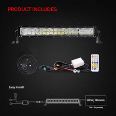 120w 4x4 Accessories 20inch Led Light Bar Offroad Truck RGB Chasing Light Bar 12v Bluetooth Control