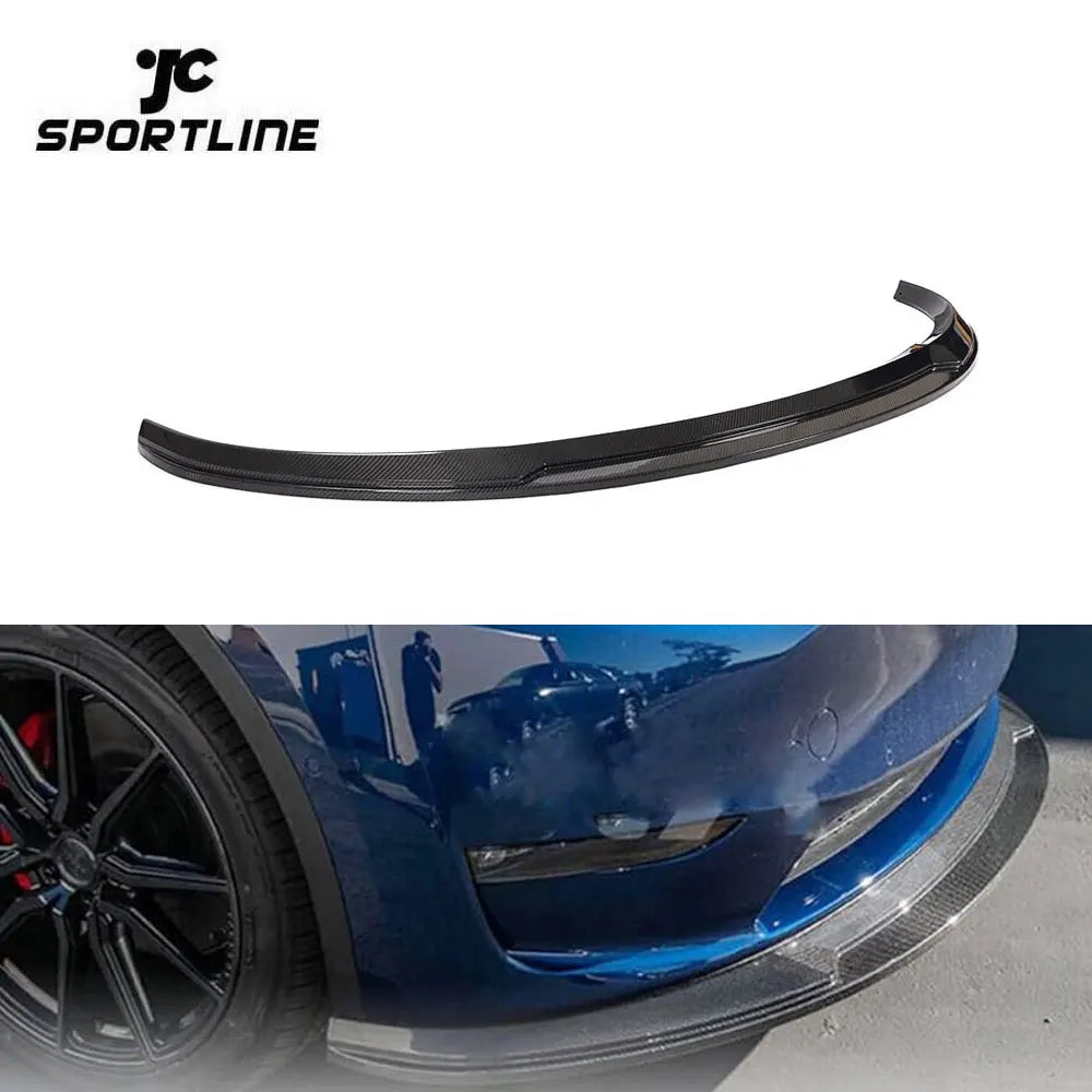 Carbon Fiber Front Lip for Tesla Model Y Mayor Sport Utility 4-Door Electric 2020 2021