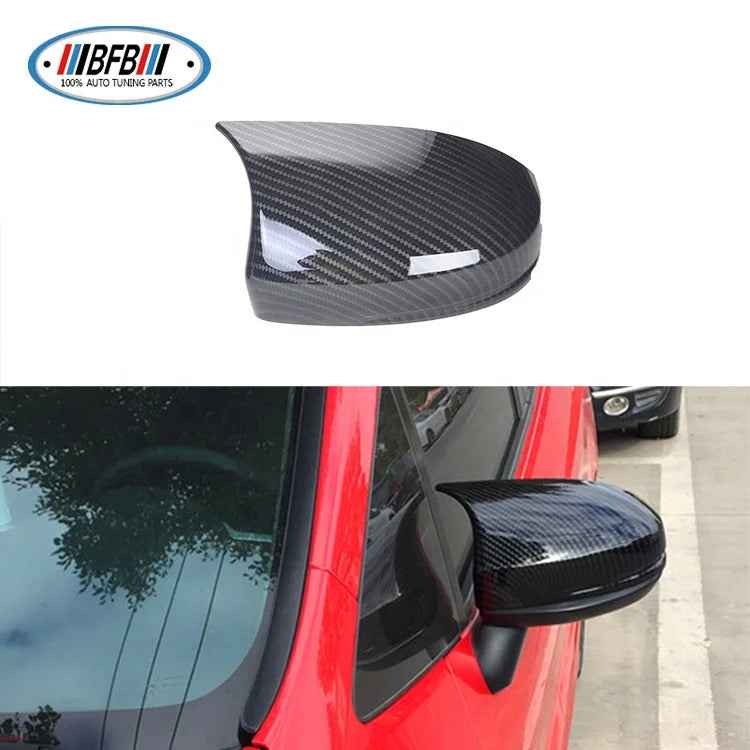 Auto Parts Car Side Mirror Cover Carbon Fiber Look For Hon-da Fit Jazz Review Mirror Cover 2014-2020