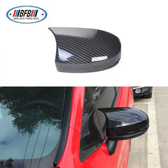 Auto Parts Car Side Mirror Cover Carbon Fiber Look For Hon-da Fit Jazz Review Mirror Cover 2014-2020