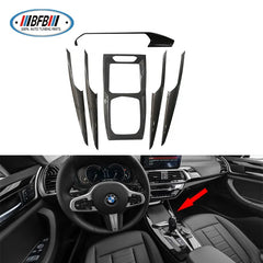 6pcs Real Dry Carbon Fiber Interior Trims Center Console Cover Dash Cover For BMW X3 X4 2022up