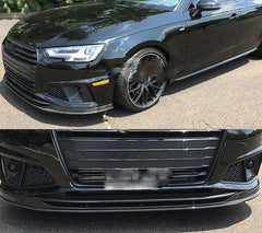 Carbon Fiber Front Bumper Lip Splitter Chin Spoiler Trim For Audi A4 B9 Sline S4 2019 UP