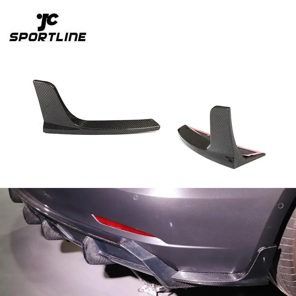 Carbon Fiber Car Rear Diffuser Splitters for Tesla Model 3 Sedan 4-Door 2016-2019