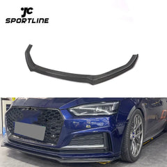 JC Sportline NEW Style S5 Carbon Fiber Car Front Lip Splitter for Audi S5 B9 A5 SLINE 2017-2019