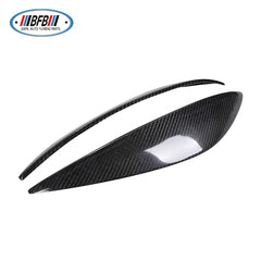 Real Carbon Fiber Headlight Eyelid Covers Eyebrow Headlight Cover For Mercedes C-Class W204 2007-2013