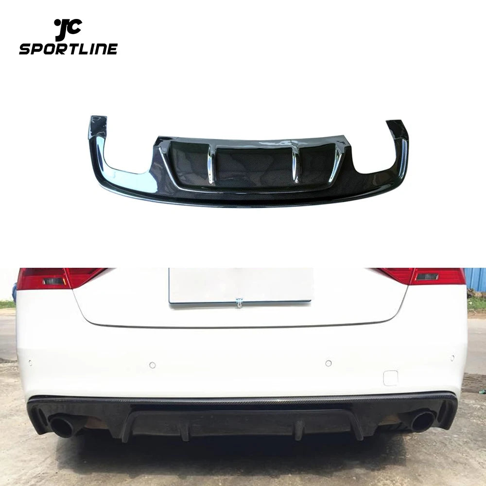 Carbon Fiber Rear Bumper Diffuser Lip Spoiler Fit For Audi A5 Quattro S-LINE S5 B8.5 2D 4D 2012-2016