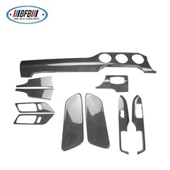 For RHD Only Real Carbon Fiber Interior Trims For Mustang 2015+ Dashboard Cover Trim 3 holes