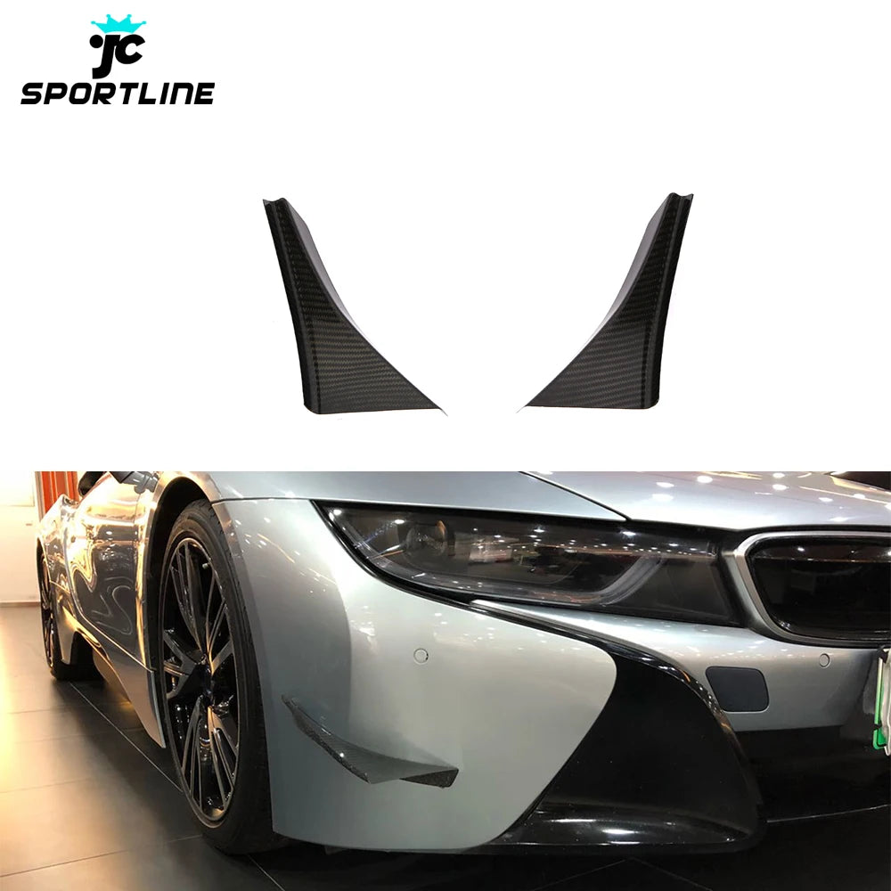 Prepreg Dry Carbon Fiber i8 Car Front Canards for BMW i8 Coupe 2-Door 14-18