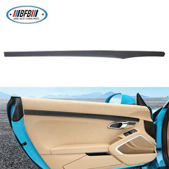 2pcs Interior Door Handle Trims  2*2 Carbon Wave Dry Carbon Interior Kits Add on Style For Porsche 991 718 981 Boxster Cayman