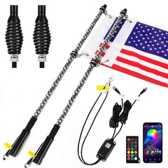 Best-Selling 4FT Rgb Multicolor Flagpole Lights Utv Whip Light Set