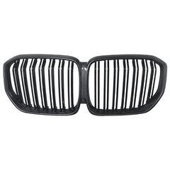 Fit For BMW X5 Series G05 2019-2022 Carbon Fiber Front Bumper Kidney Grille Double Strips Style