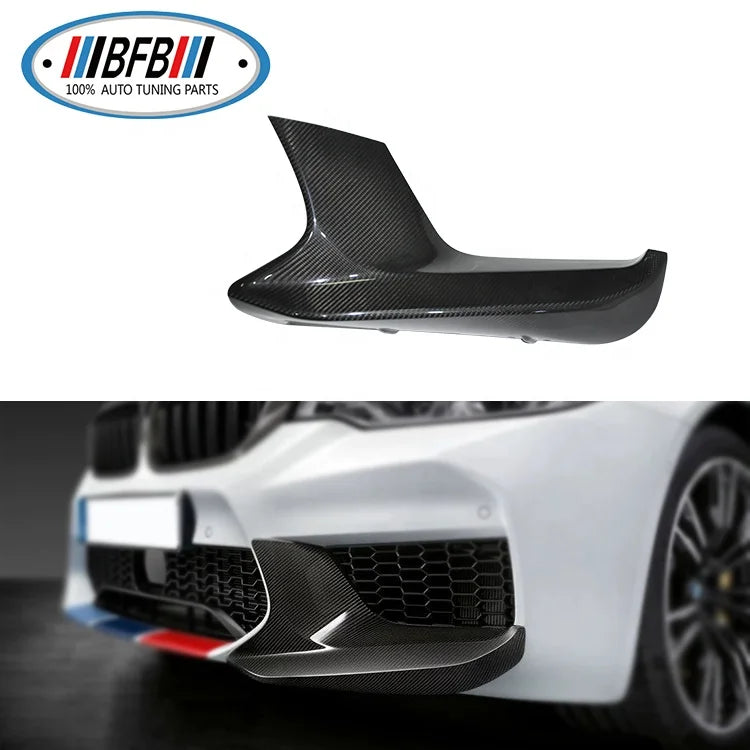 Real Carbon Fiber Front Bumper Lip Side Splitters Flaps Protector For BMW F90 M5 Bumper