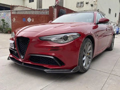 Real Carbon Fiber Front Bumper Canards Fins for Alfa Romeo Giulia Base Sedan 2015-2021 Fog Light Cover Splitter