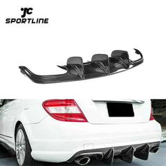 Carbon Fiber Rear Bumper Diffuser Lip For Mercedes Benz W204 C63 AMG 2009-2011