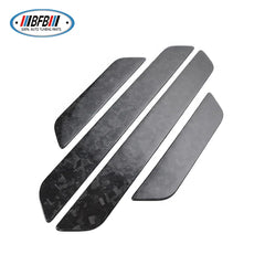 4PCS Forge Carbon Fiber Car Side Steps Trim For Tesla Model 3 2018-2019 Door Scuff Sill Cover Panel Sticker