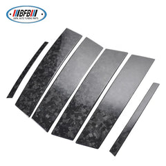 6 PCS Forged Real Carbon Fiber Car Window B-Pillar Mouldings Exterior Trims for Alfa Romeo Giulia Sedan 2017-2018