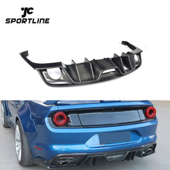 Carbon Rear Lip Bumper Diffuser Spoiler for Ford Mustang GT Coupe 2015-2017