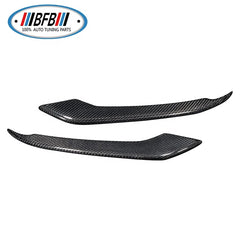 Car Auto Exteriors For Ford Mustang Carbon Fiber Front Fog Lamp Cover Decoration trim Stick On Front Bumper Canard 2015 up