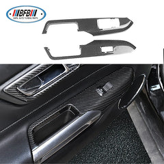 3 holes Carbon Fiber Interior Kits Left Hand Drive 10 pcs for Ford Mustang 2015+ Carbon Fiber Navigation Table Cover