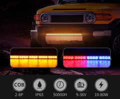 Super Bright Cop Led Flash Light Bar Red & Blue Rooftop Strobe Emergency Warning Lamp Customizable